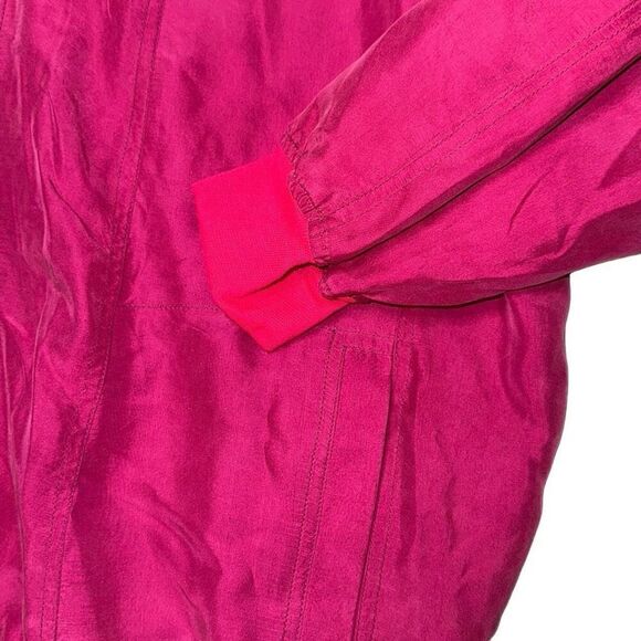 Vintage silk bomber windbreaker jacket men’s sz Med pink full zip - Picture 6 of 8
